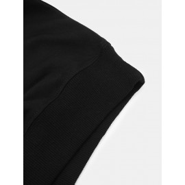 Mens Japanese Warrior Cat Print Crew Neck Pullover Sweatshirts