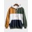 Mens Color Block Patchwork Kangaroo Pocket Loose Drawstring Hoodies Winter