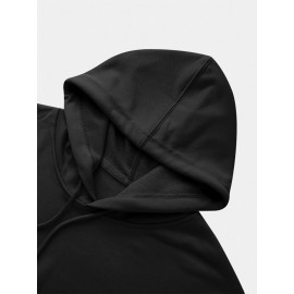 Mens Cartoon Space Astronaut Print Loose Drawstring Hoodies